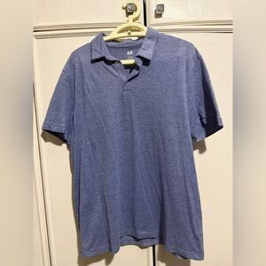 H&M Men's Heather Blue Polo Shirt